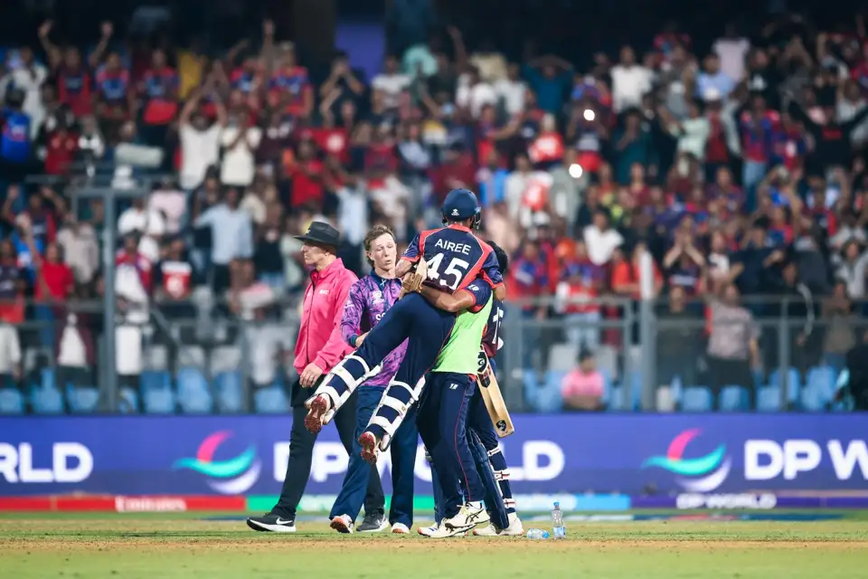 Dipendra Singh Airee celebrates a famous win