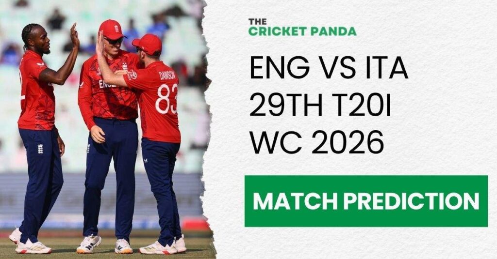 ENG vs ITA 29th T20I WC 2026 Match Odds