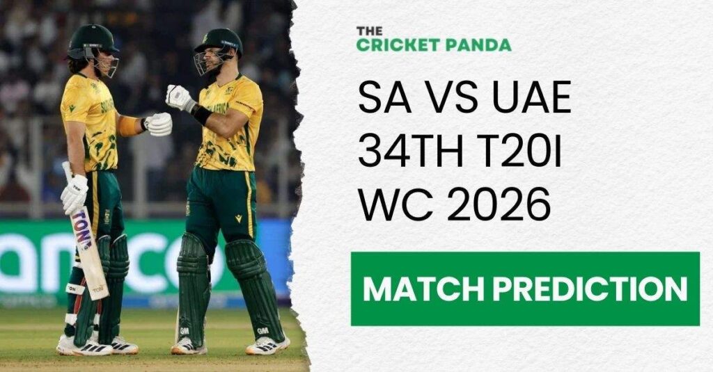 SA vs UAE 34th T20I WC 2026 Match Odds