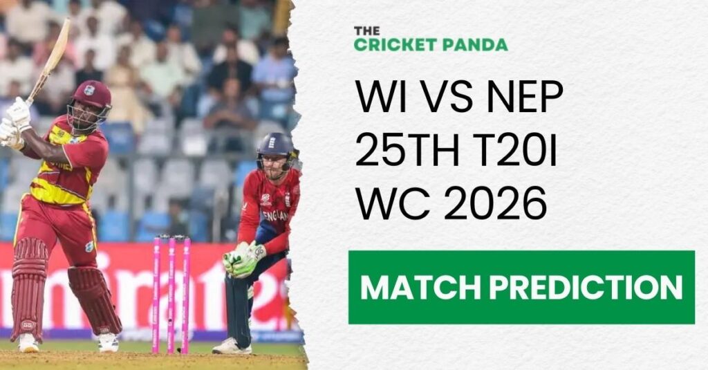 WI vs NEP 25th T20I WC 2026 Match Odds